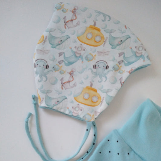 Baby hat, reversible, size EUR 40-42 cm / US 2-4 months, underwater mix and match