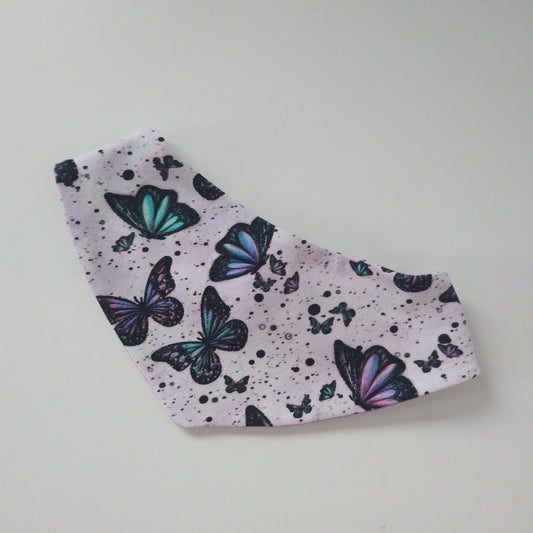 Baby bib, size 0-3 months, purple butterfly mix and match (fits to size EUR 62 cm / US 2-4 months) (Handmade in Canada)