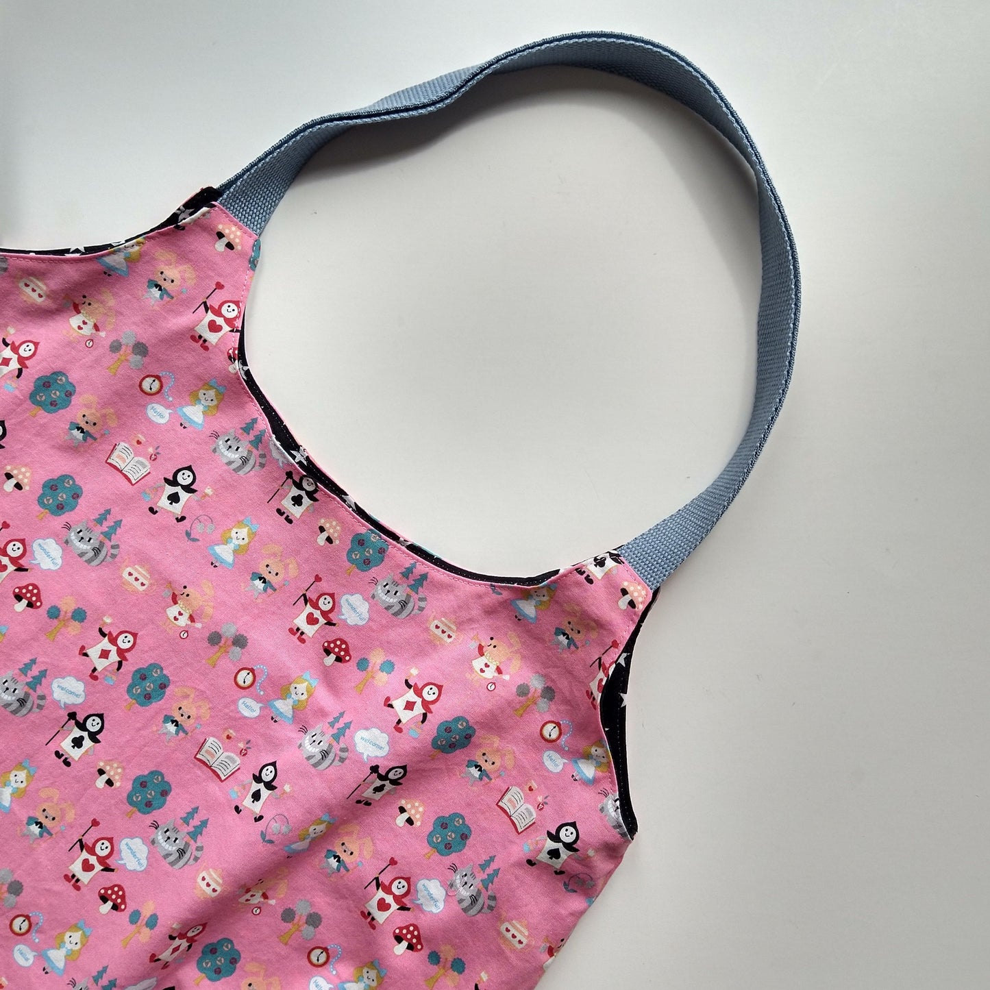 Shopping bag, reversible, size small, Alice pink (Handmade in Canada)