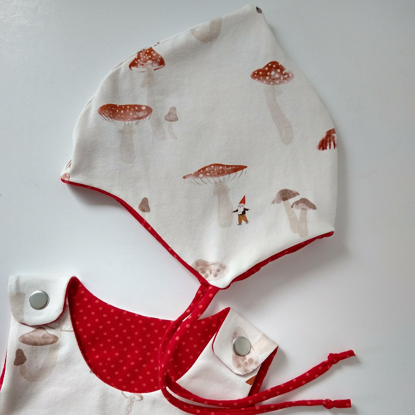 Baby romper, size EUR 62 cm / US 2-4 months, mushroom forest mix and match (Handmade in Canada)
