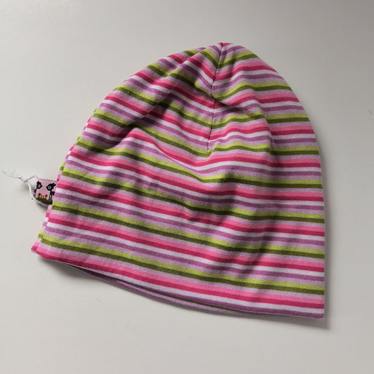 Baby beanie hat, multi stripes, size EUR 46 cm head circumference/US 7-9 months (Handmade in Canada)