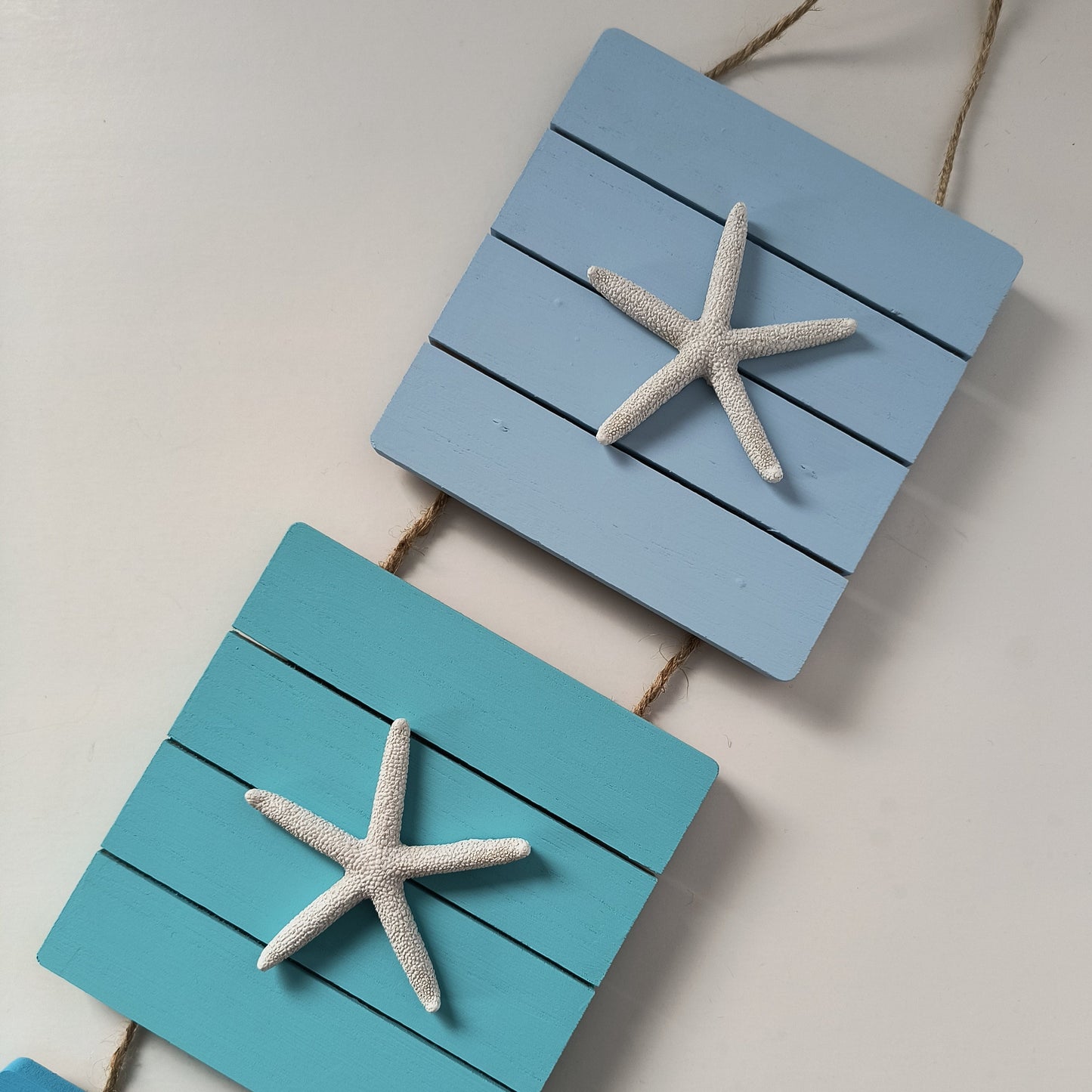 3pc Maritime Wall Décor sea stars, blue shades (Handmade in Canada)